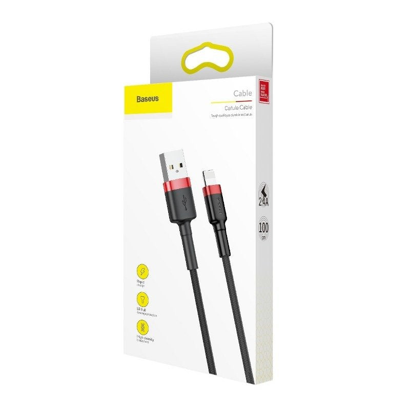 Baseus Καλώδιο USB σε Lightning Cafule 1.5A 2m (Μαύρο/Κόκκινο)