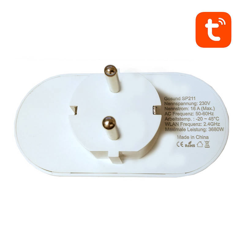 Gosund Διπλή Έξυπνη Πρίζα Εξωτερική WiFi SP211 3500W Tuya (Λευκό)