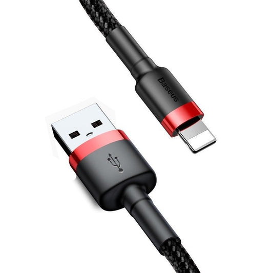 Baseus Καλώδιο USB σε Lightning Cafule 2.4A 0.5m (Κόκκινο/Μαύρο)
