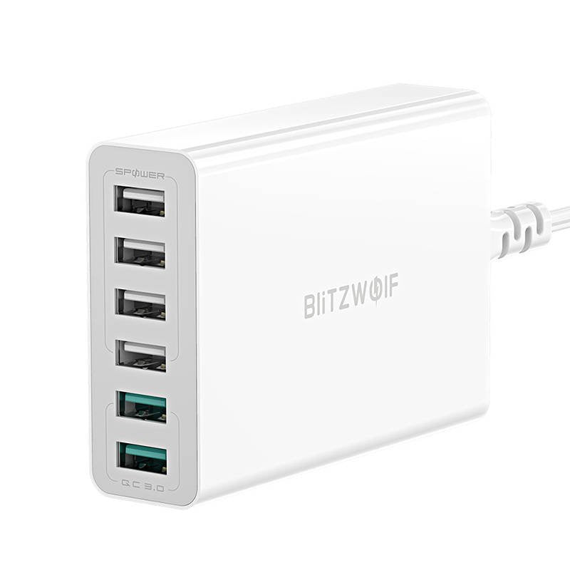 Blitzwolf Φορτιστής BW-S15 6x USB, QC 3.0, 60W (Λευκό)