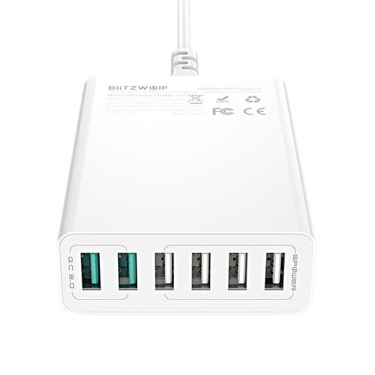 Blitzwolf Φορτιστής BW-S15 6x USB, QC 3.0, 60W (Λευκό)