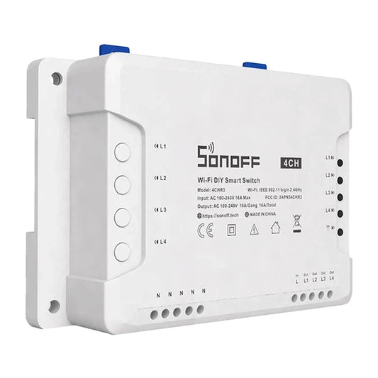Sonoff Έξυπνος Ενδιάμεσος Διακόπτης WiFi 4CHR3 (Λευκό)