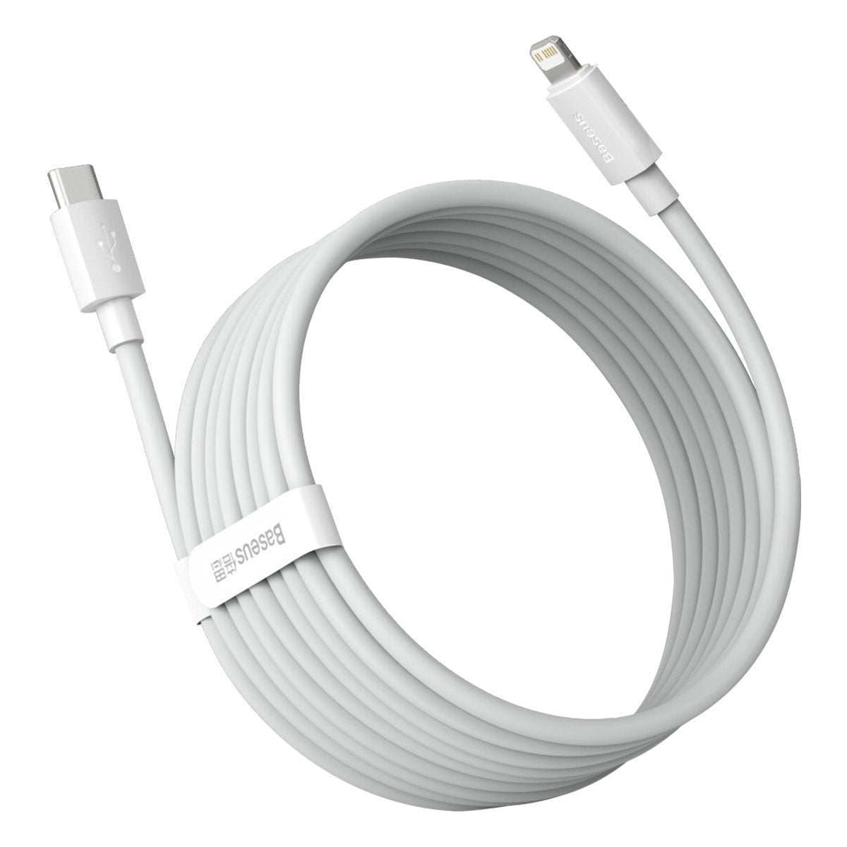 Baseus Καλώδιο Simple Wisdom Data Cable Kit USB-C σε Lightning PD 20W 1.5m (Σετ 2τμχ) (Λευκό)