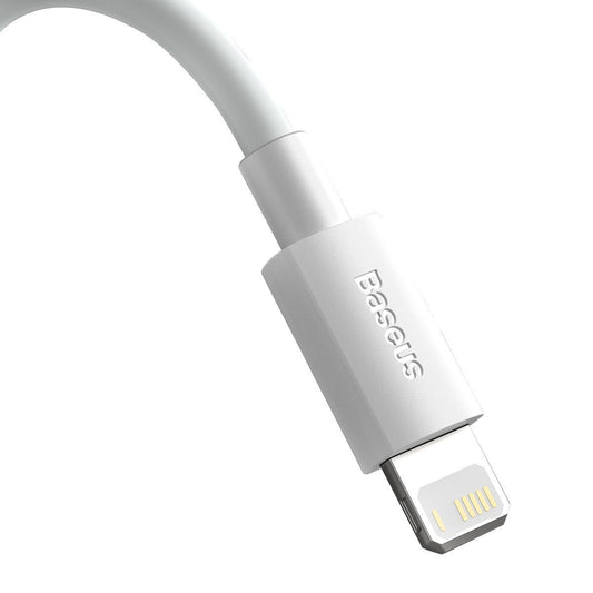 Baseus Καλώδιο USB σε Lightning Simple Wisdom 2.4A 1.5m (2τμχ) (Λευκό)