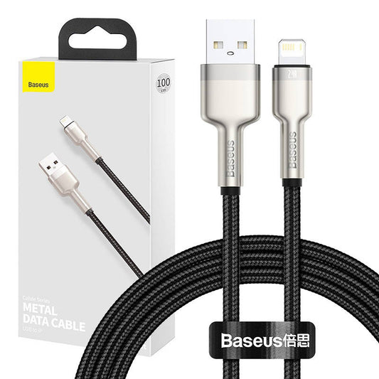 Baseus Καλώδιο USB σε Lightning Cafule Metal Braided, 2.4A, 1m (Μαύρο)