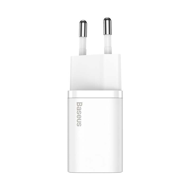 Baseus Γρήγορος Φορτιστής Super Si 1C 20W με Καλώδιο USB-C σε Lightning 1m (Λευκό)