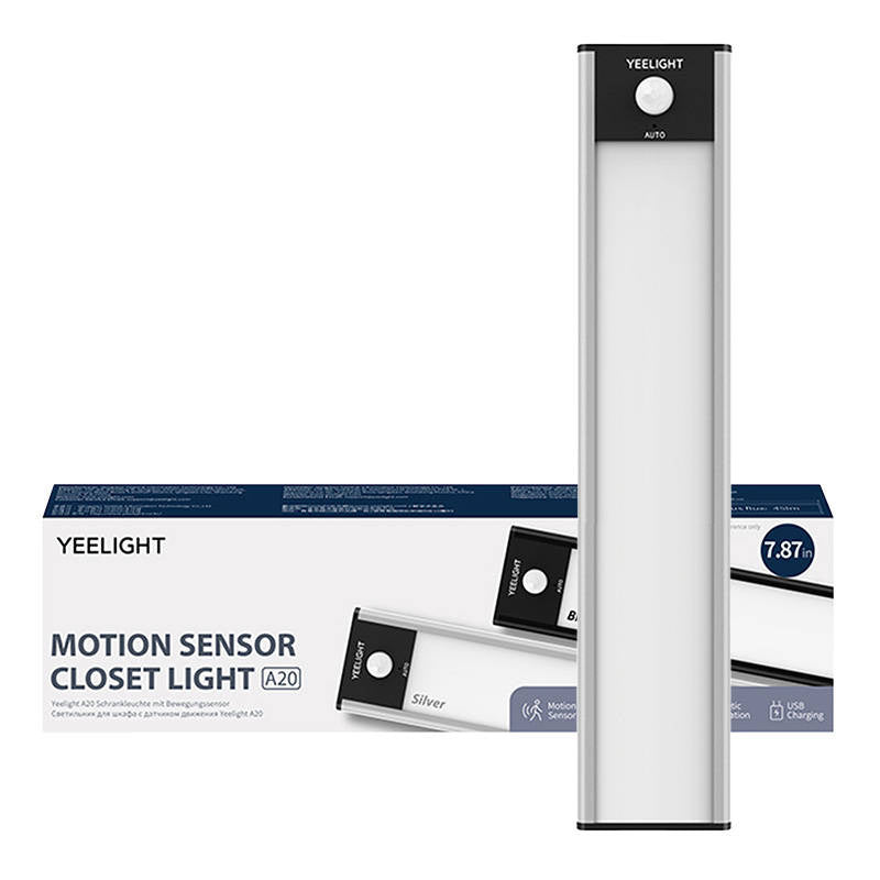 Yeelight Φωτιστικό Ντουλάπας/Ραφιών με Αισθητήρα Κίνησης 20cm 2700K (Ασημί)