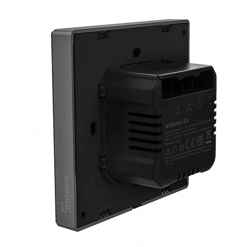 Sonoff Διακόπτης Τοίχου Χωνευτός Smart Scene NSPanel (Μαύρο)