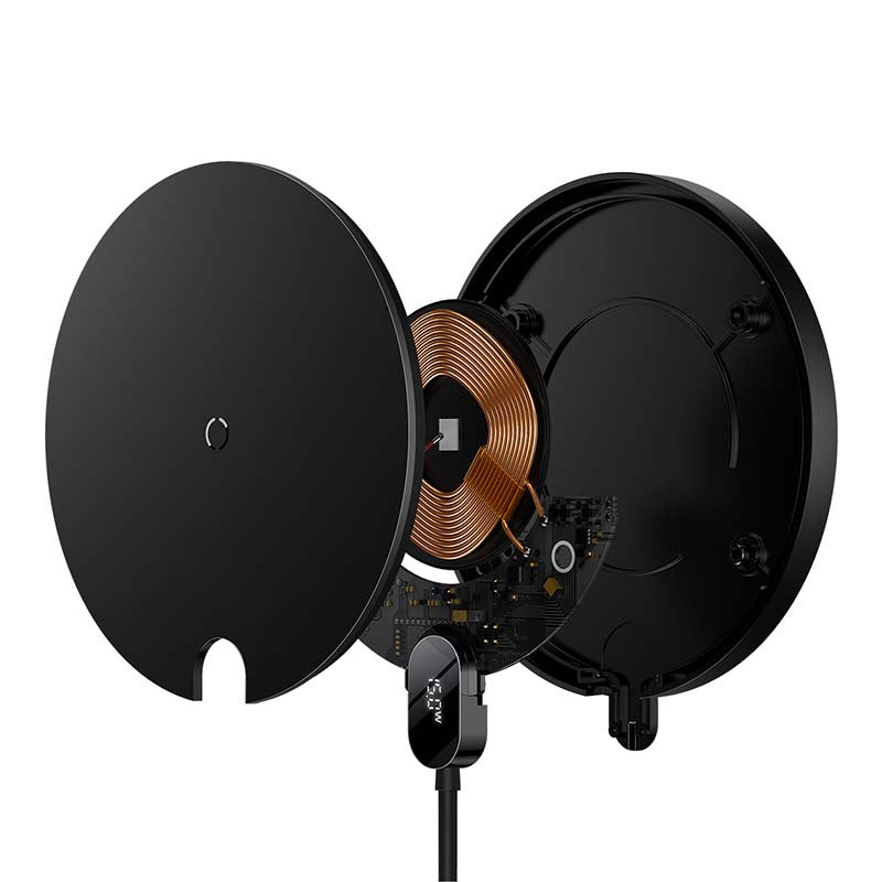 Baseus Ασύρματος Φορτιστής Digital LED 15W (Μαύρο)