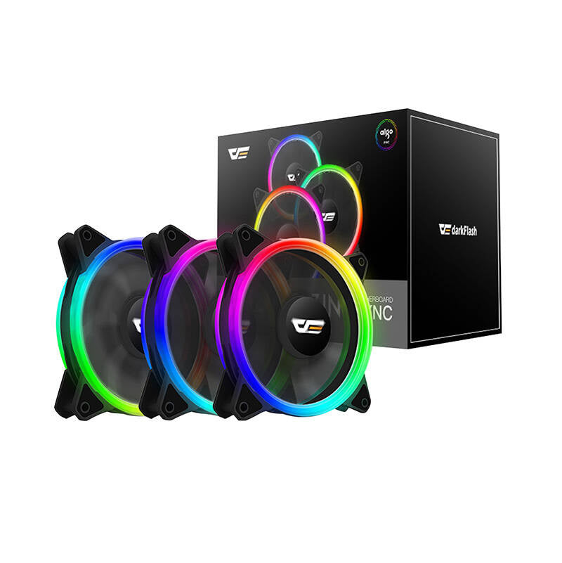 Darkflash Σετ ανεμιστήρων PC ARGB DR12 Pro 3σε1 120x120 (Μαύρο)