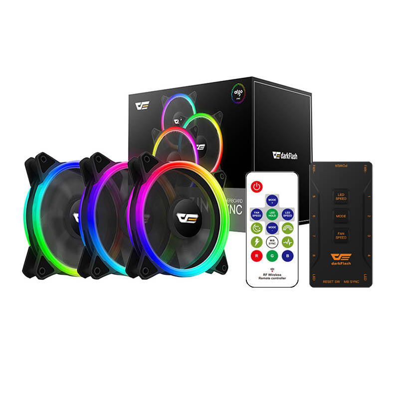 Darkflash Σετ ανεμιστήρων PC ARGB DR12 Pro 3σε1 120x120 (Μαύρο)