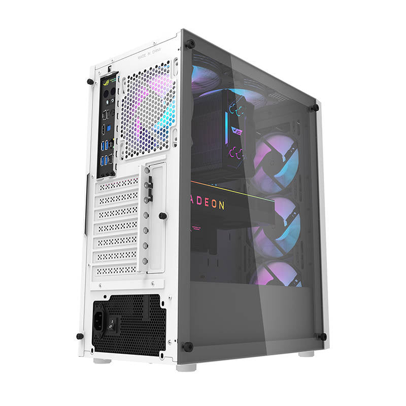 Darkflash DK351 θήκη υπολογιστή (λευκή) + 4 ανεμιστήρες RGB
