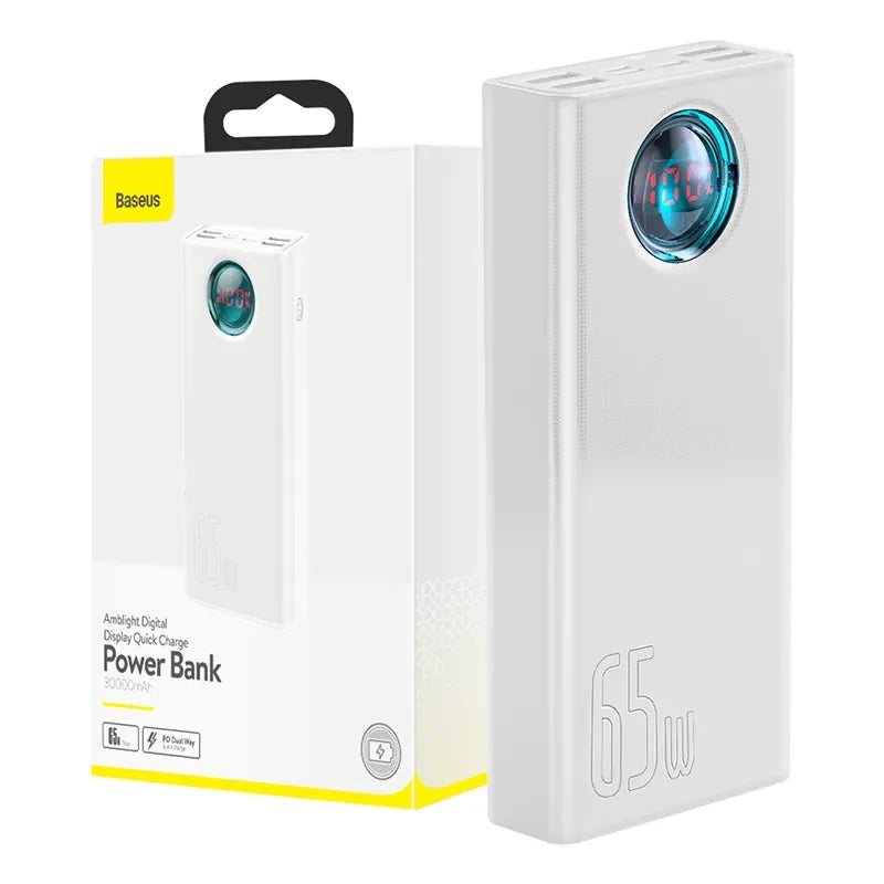 Baseus Powerbank Amblight 30000mAh 4xUSB USB-C 65W (Λευκό)