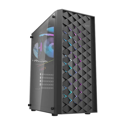 Darkflash DK351 θήκη υπολογιστή (μαύρη) + 4 ανεμιστήρες RGB