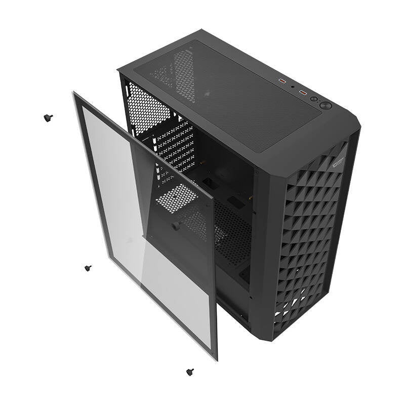 Darkflash DK351 θήκη υπολογιστή (μαύρη) + 4 ανεμιστήρες RGB