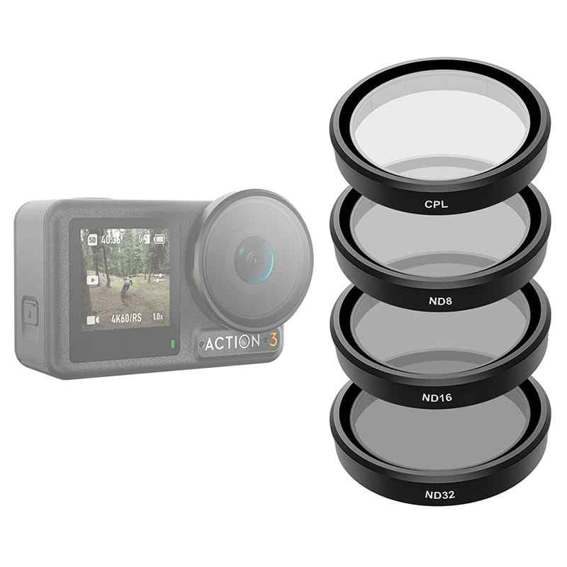 TELESIN Filter set CPL/ND8/ND16/ND32 for DJI Action 3 / 4 / 5