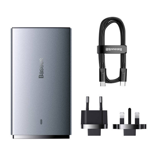 Baseus Φορτιστής GaN5, 1 xUSB-C, 1 xUSB-A 65W (Ασημί)