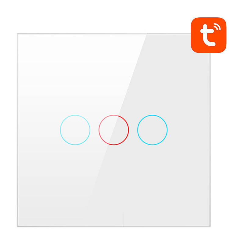 Avatto Έξυπνος Διακόπτης Χωνευτός WiFi TS02-EU-W3 (3 κουμπιά) TUYA (Λευκό)