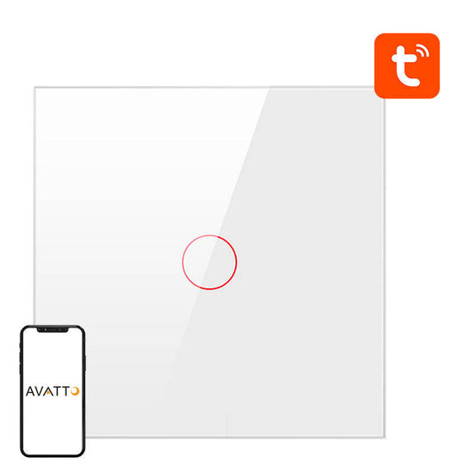 Avatto Έξυπνος Διακόπτης Χωνευτός ZigBee ZTS02-EU-W1 (1 κουμπί) TUYA (Λευκό)