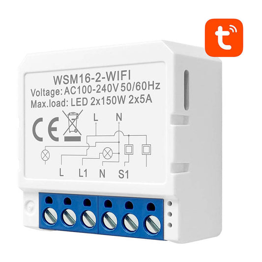 Avatto Έξυπνος Ενδιάμεσος Διακόπτης WiFi WSM16-W2 TUYA (Λευκό)