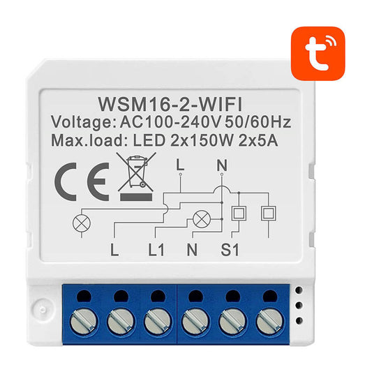 Avatto Έξυπνος Ενδιάμεσος Διακόπτης WiFi WSM16-W2 TUYA (Λευκό)