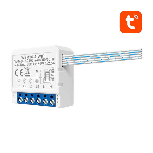 Avatto Έξυπνος Ενδιάμεσος Διακόπτης WiFi WSM16-W4 TUYA (Λευκό)