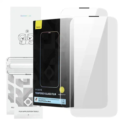 Baseus Προστατευτικό Οθόνης Tempered Glass Corning με Φίλτρο Σκόνης για iPhone 14 Pro Max (Διαφανές)