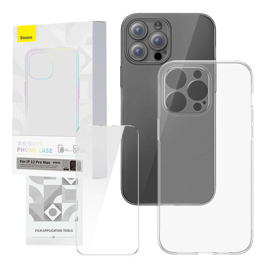 Baseus Θήκη και Προστατευτικό Οθόνης Tempered Glass Corning για iPhone 12 Pro Max (Διαφανές)