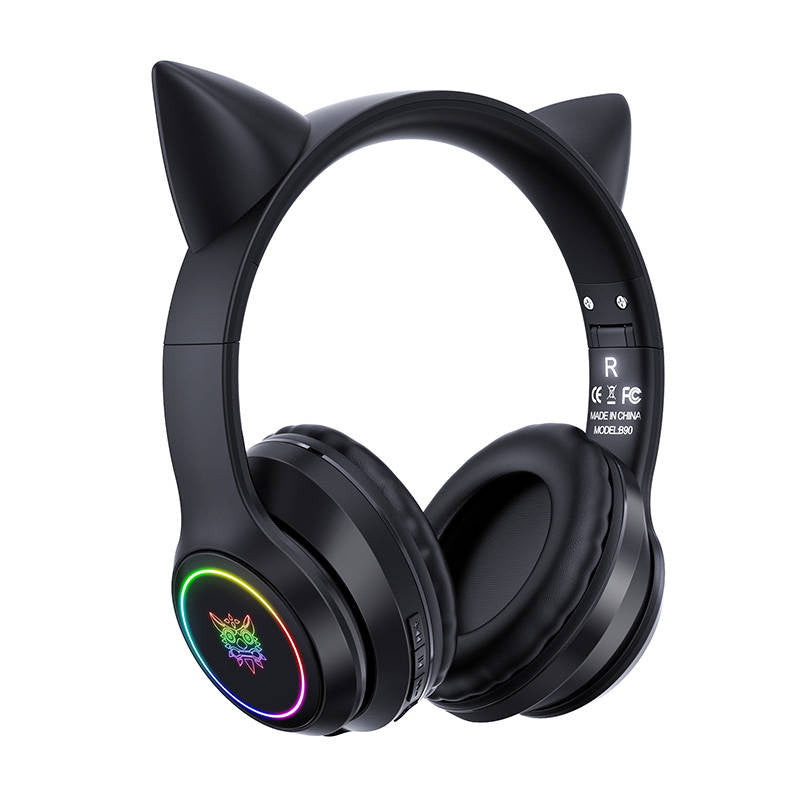 ONIKUMA Ασύρματα Ακουστικά Gaming B90 με Αυτιά Γάτας (Μαύρο)