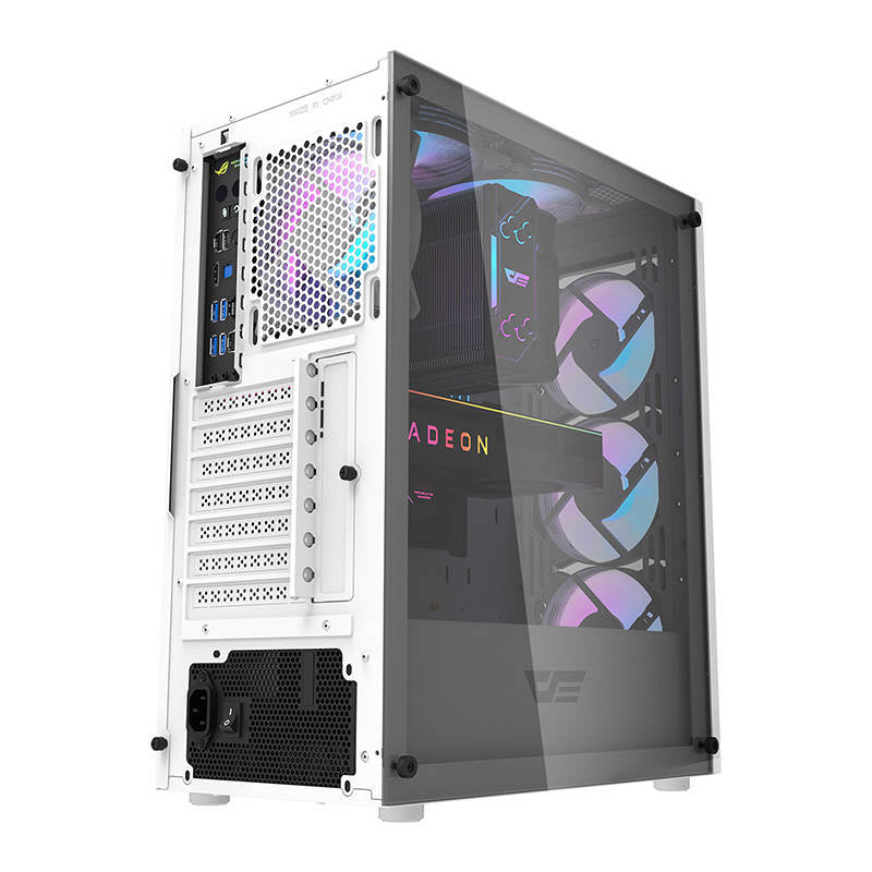 Darkflash DK352 Plus θήκη υπολογιστή (μαύρο και λευκό) + 4 ανεμιστήρες ARGB