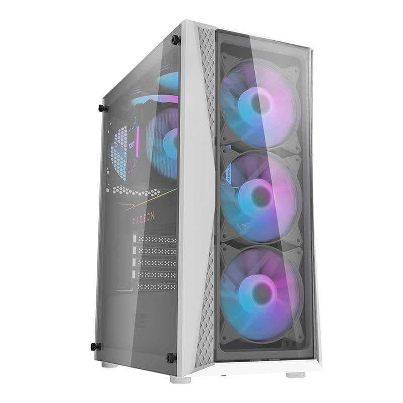 Darkflash DK352 Plus θήκη υπολογιστή (μαύρο και λευκό) + 4 ανεμιστήρες ARGB