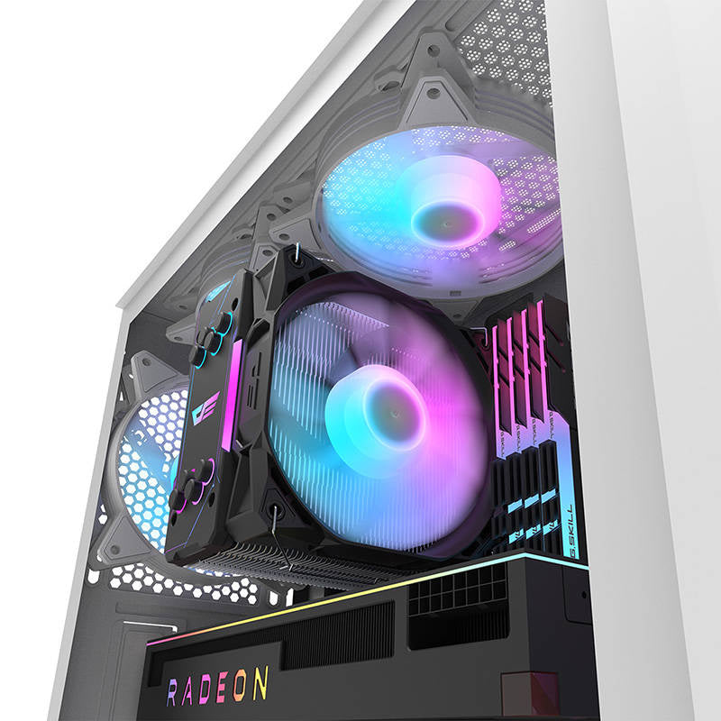 Darkflash DK352 Plus θήκη υπολογιστή (μαύρο και λευκό) + 4 ανεμιστήρες ARGB