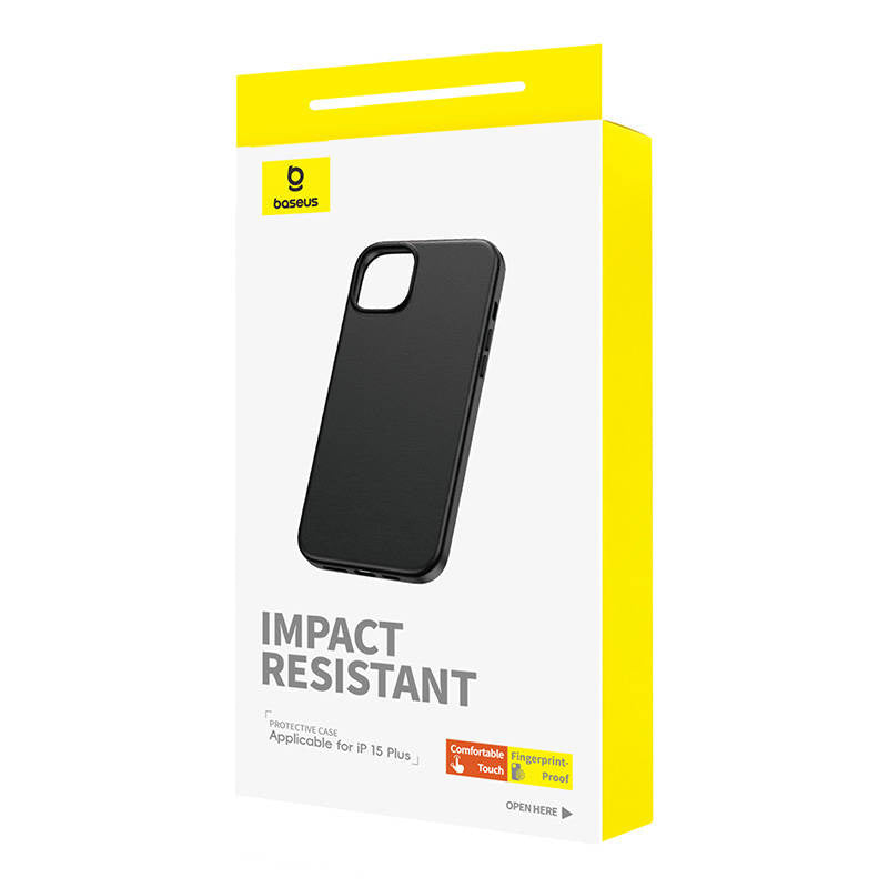 Baseus Θήκη Τηλεφώνου Fauxther Series για iPhone 15 Plus (Μαύρο)