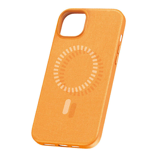 Baseus Μαγνητική Θήκη Τηλεφώνου Fauxther Series για iPhone 15 Plus (Πορτοκαλί)