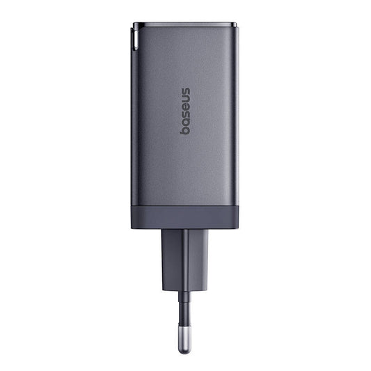 Baseus Φορτιστής GaN5 Pro, 2x USB-C + USB με Καλώδιο 1m 65W (Γκρι)