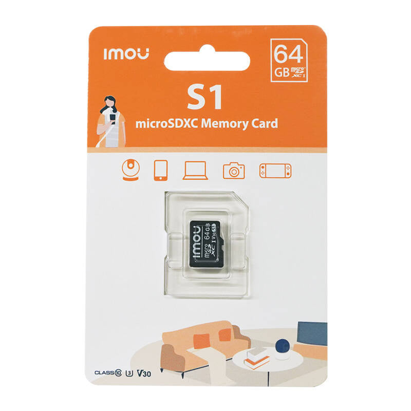 Imou Κάρτα Μνήμης microSD (UHS-I, SDXC, 10/U3/V30, 95/38) 64GB