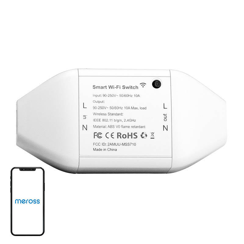 Meross Έξυπνος Ενδιάμεσος Διακόπτης WiFi MSS710-UN, χωρίς HomeKit (Λευκό)
