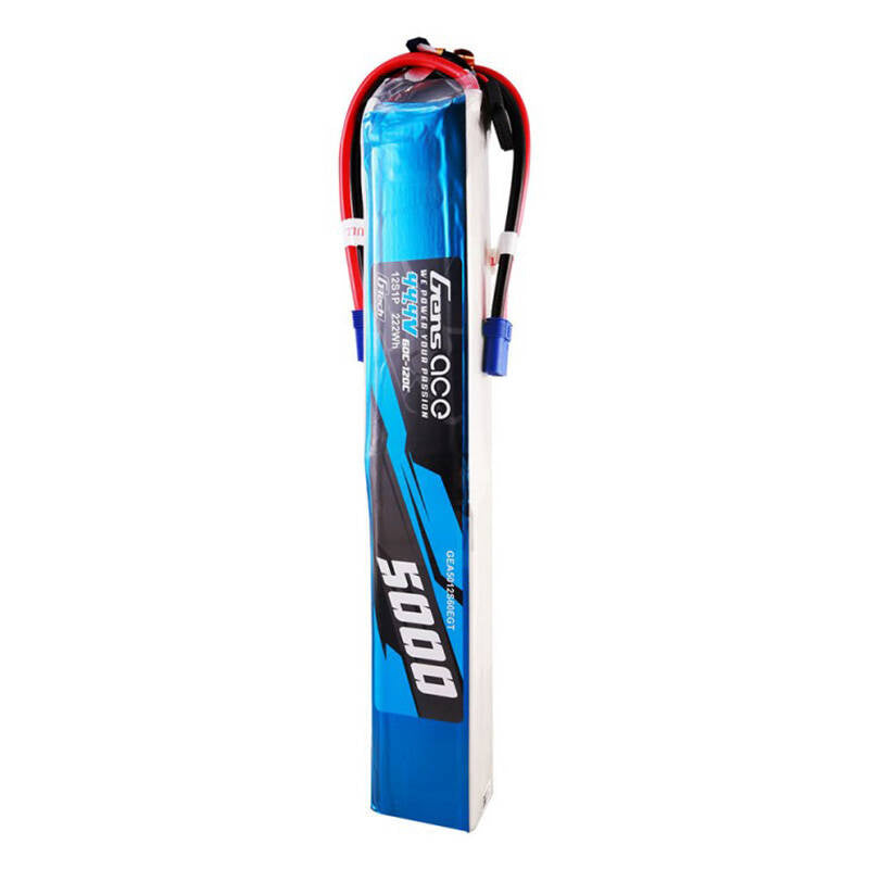 Gens ace G-Tech 5000mAh 60/120C 44.4V 12S1P Lipo Battery Pack with EC5 Plug