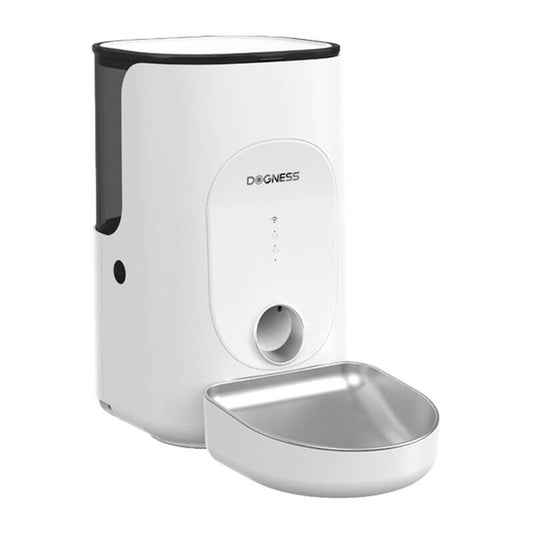 Automatic pet feeder Dogness F16 4L with stainless steel bowl (white)