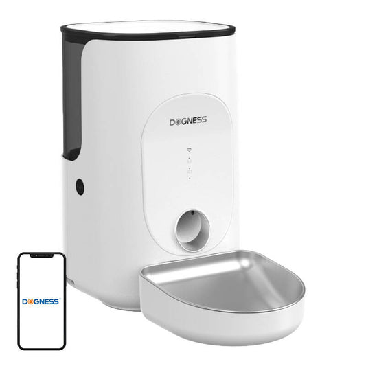 Automatic pet feeder Dogness F16 4L with stainless steel bowl (white)