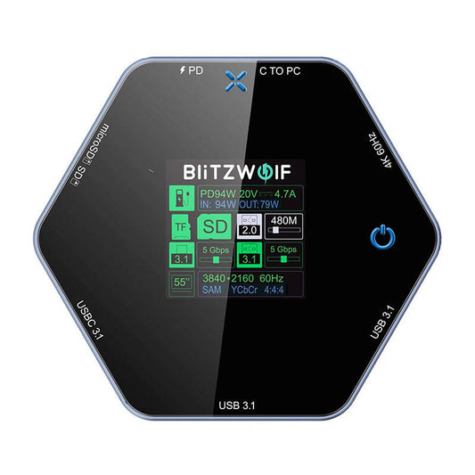 Docking Station 8-in-1 Blitzwolf BW-TH16 USB 100W LCD Smart Display