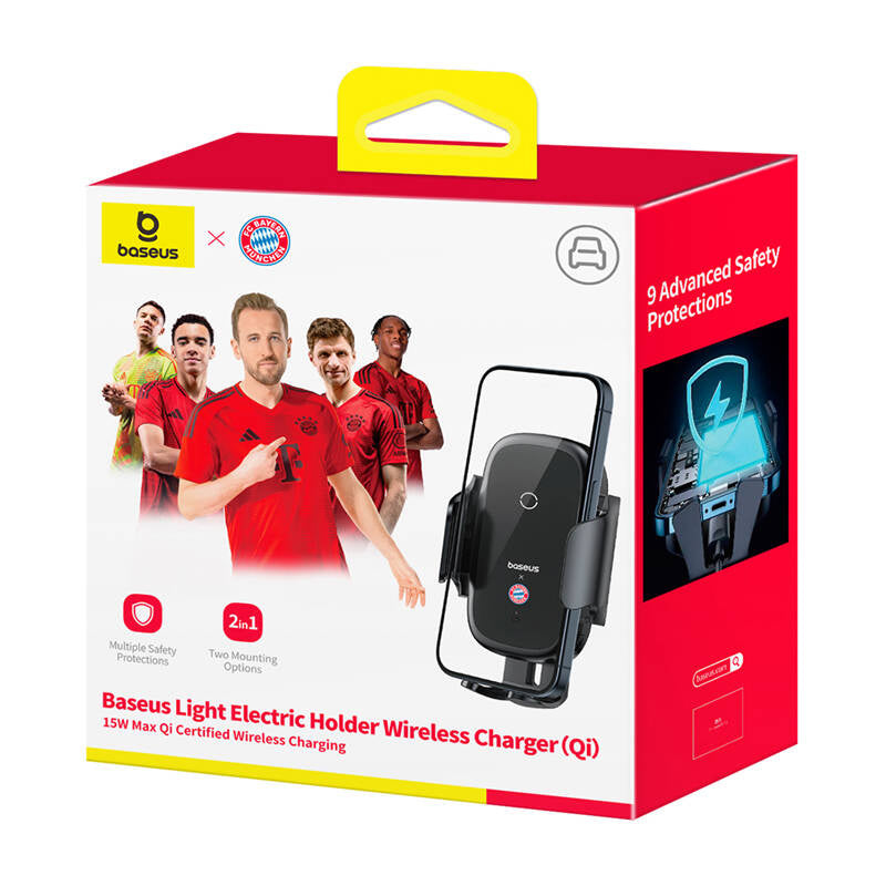 Holder with charger 15W (black) Bayern Edition