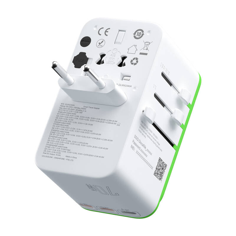 Roamplug adapter with 4G/LTE Wi-Fi hotspot GlocalMe