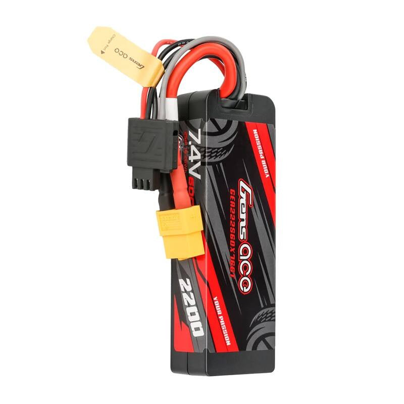Gens ace G-Tech 2200mAh 7.4V 2S1P 60C GRP-76 Hardcase Lipo Battery Pack with XT60 plug