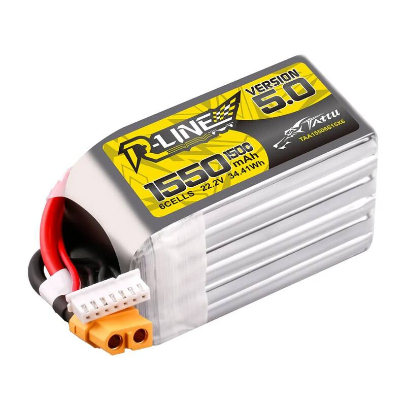 Tattu R-Line Version 5.0 1550mAh 22.2V 150C 6S Lipo Battery Pack with XT60 Plug