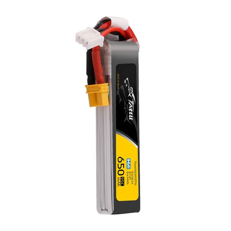 Tattu 2s 650mAh 95C 7.6V HV Lipo Battery with XT30 Long-Pack