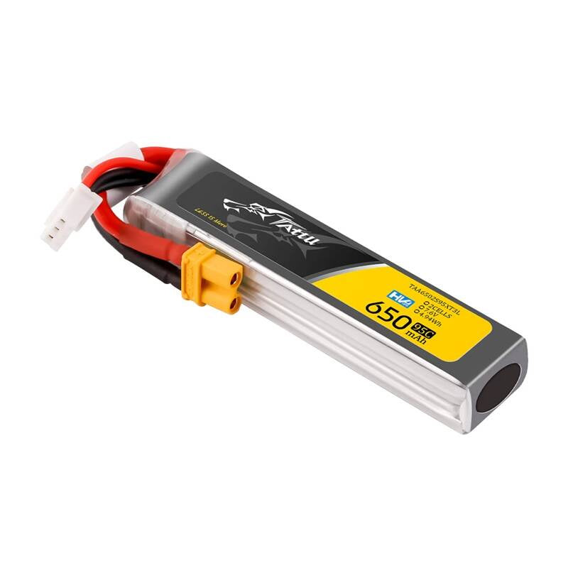Tattu 2s 650mAh 95C 7.6V HV Lipo Battery with XT30 Long-Pack