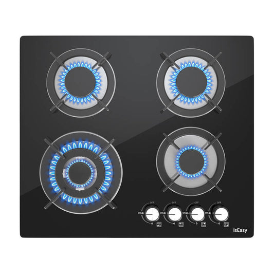Glass Panel Gas Stove IsEasy MGBG-604B Four-zones