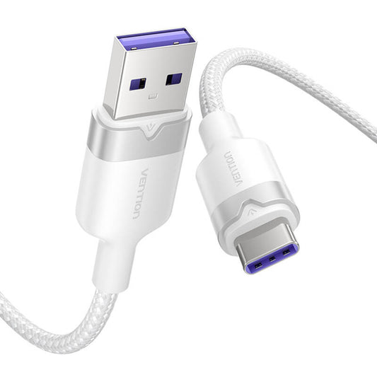 USB 2.0 A Male to C Male 6A Cable Vention CTOWF 1M (White)