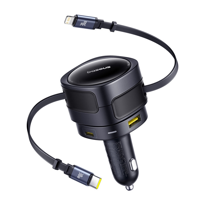 CarCharger Baseus C+L & U+C Port 90W Black